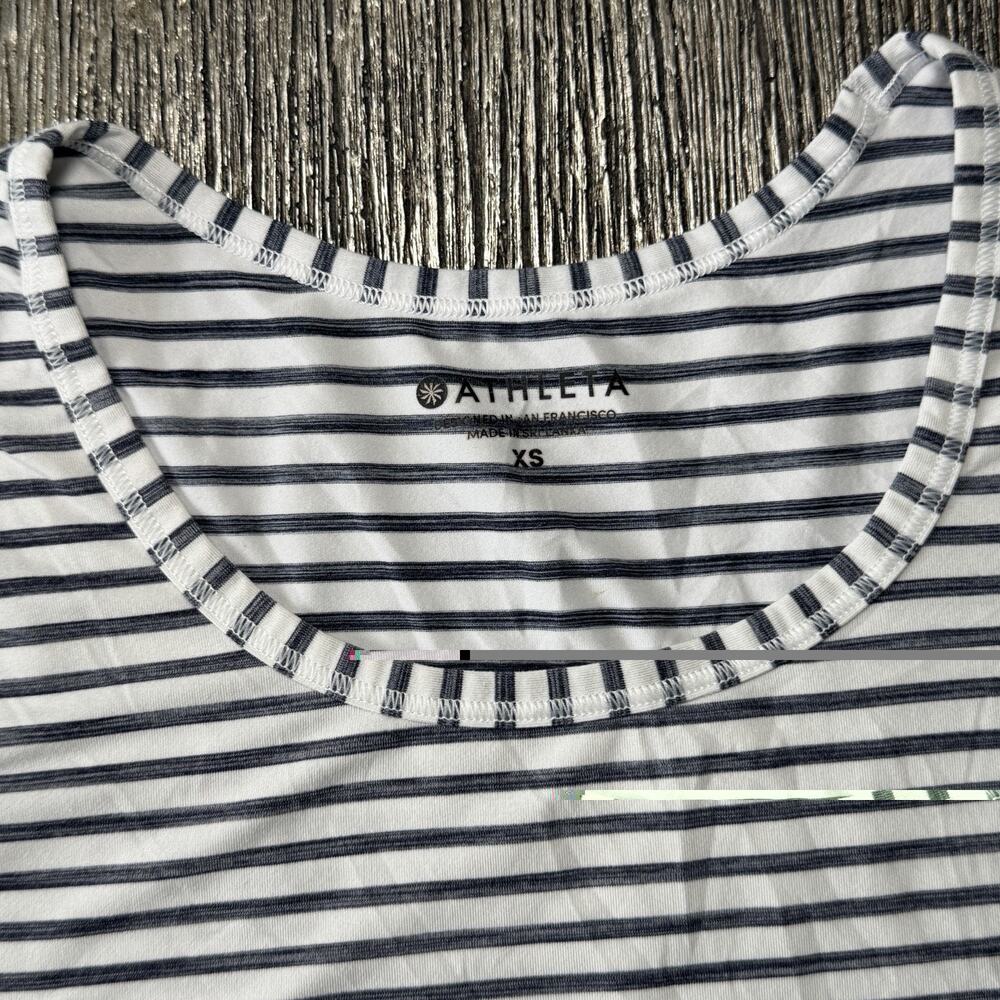 Athleta Essence Tank Blue & White Stripe Size XSmall - Picture 4 of 6